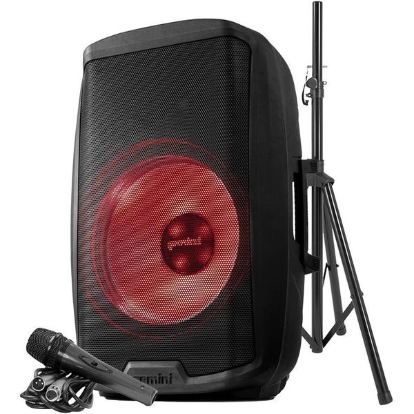 Gemini R 2000Watt 15Inch MultiLED Bluetooth speaker with Stand and Microphone AS-2115BT-LT-PK